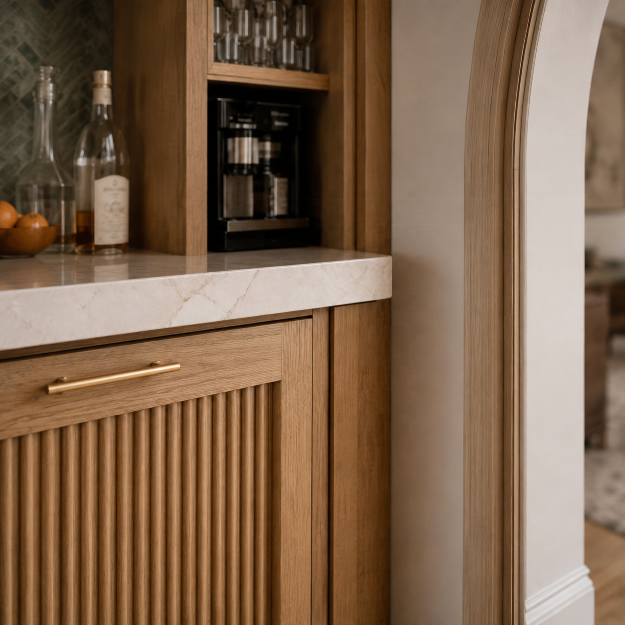 Bar Encastré Premium avec Cave à Vin Intégrée