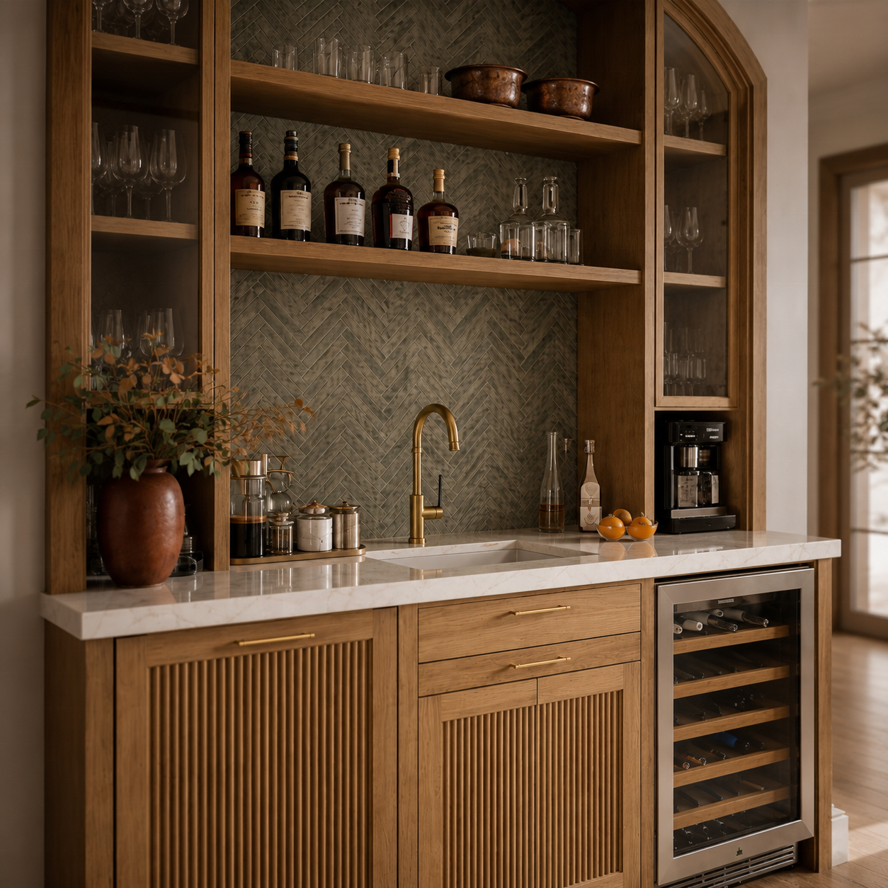 Bar Encastré Premium avec Cave à Vin Intégrée