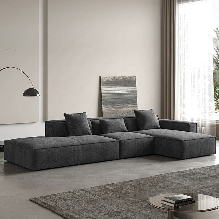 Canapé Modulaire d'Angle en Tissu, Forme en L