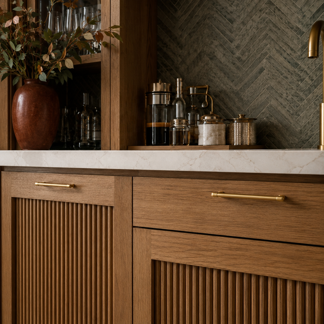 Bar Encastré Premium avec Cave à Vin Intégrée