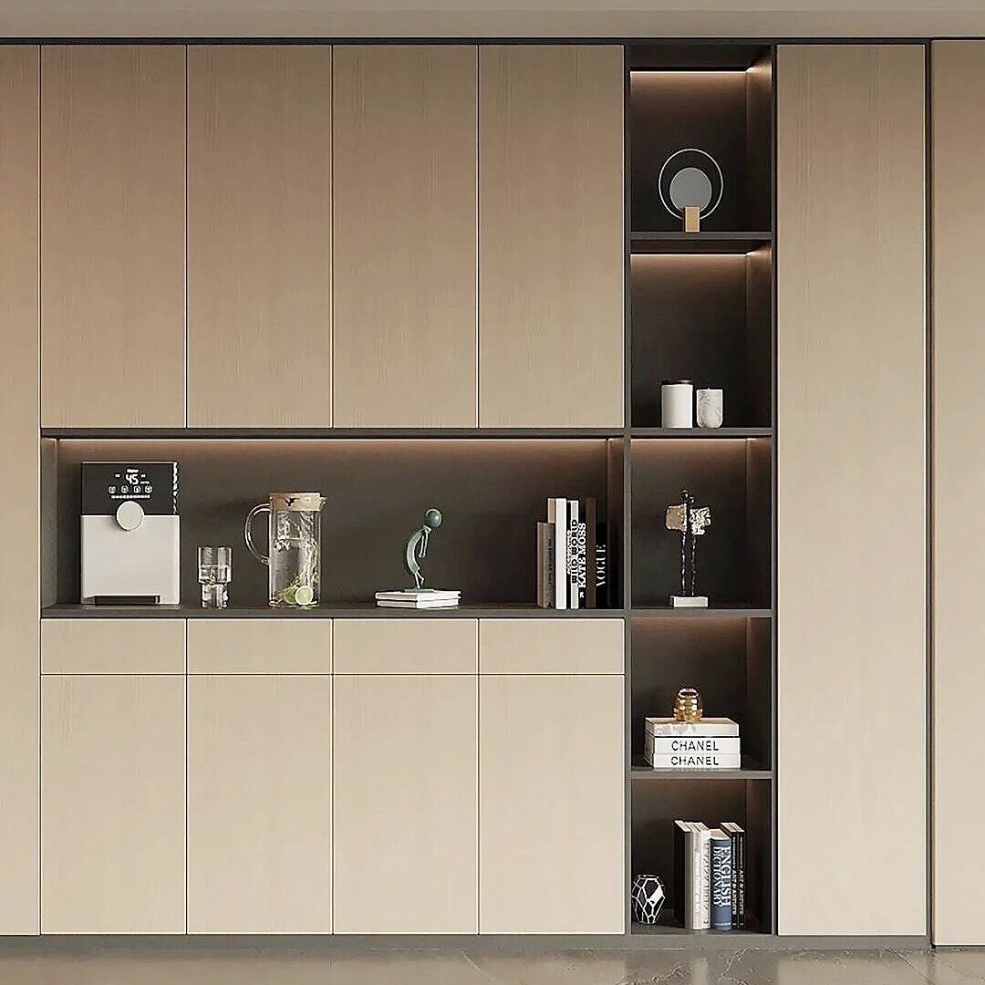Bibliothèque Murale Modulaire Premium avec Éclairage LED