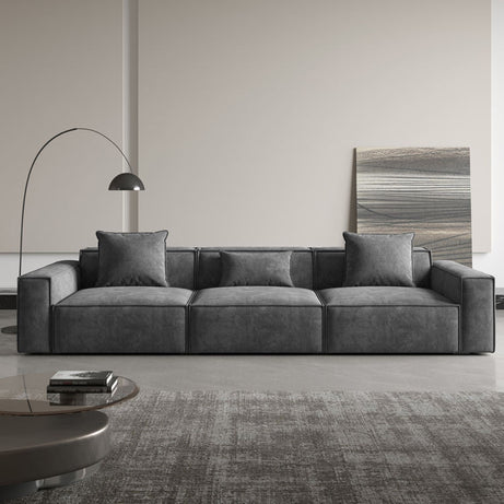 Canapé Modulaire d'Angle en Tissu, Forme en L