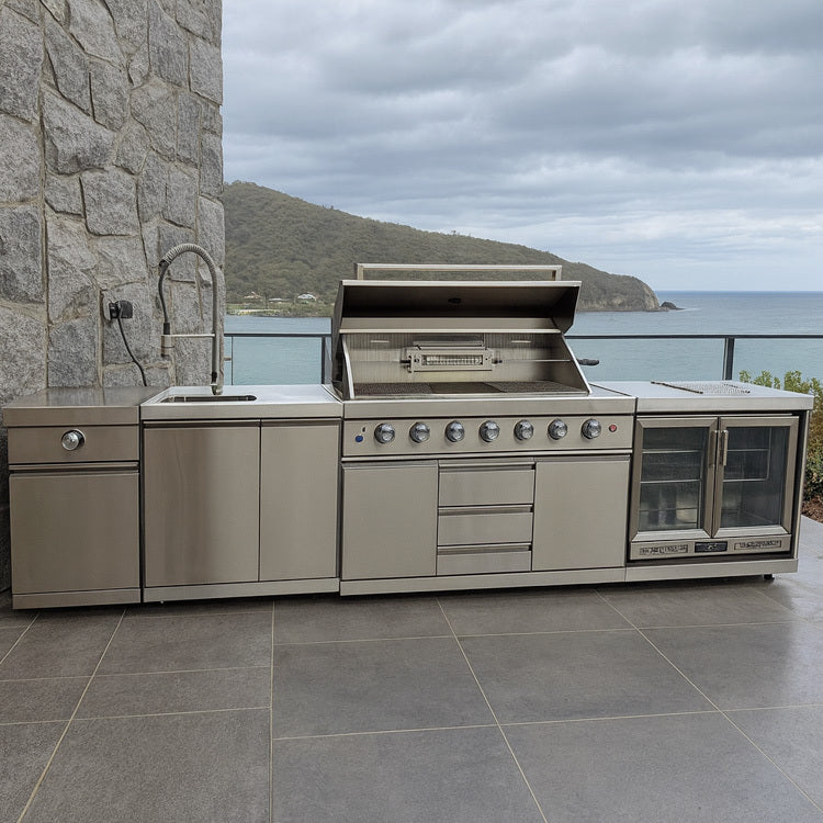 Cuisine Extérieure Inox Premium avec Barbecue Intégré