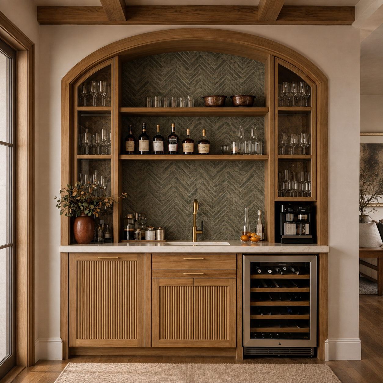 Bar Encastré Premium avec Cave à Vin Intégrée