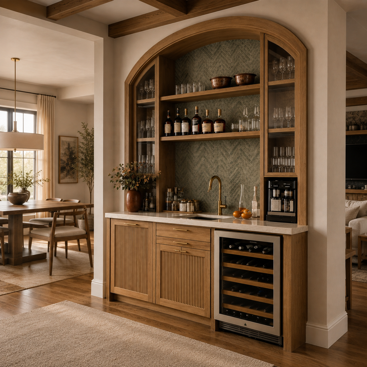 Bar Encastré Premium avec Cave à Vin Intégrée