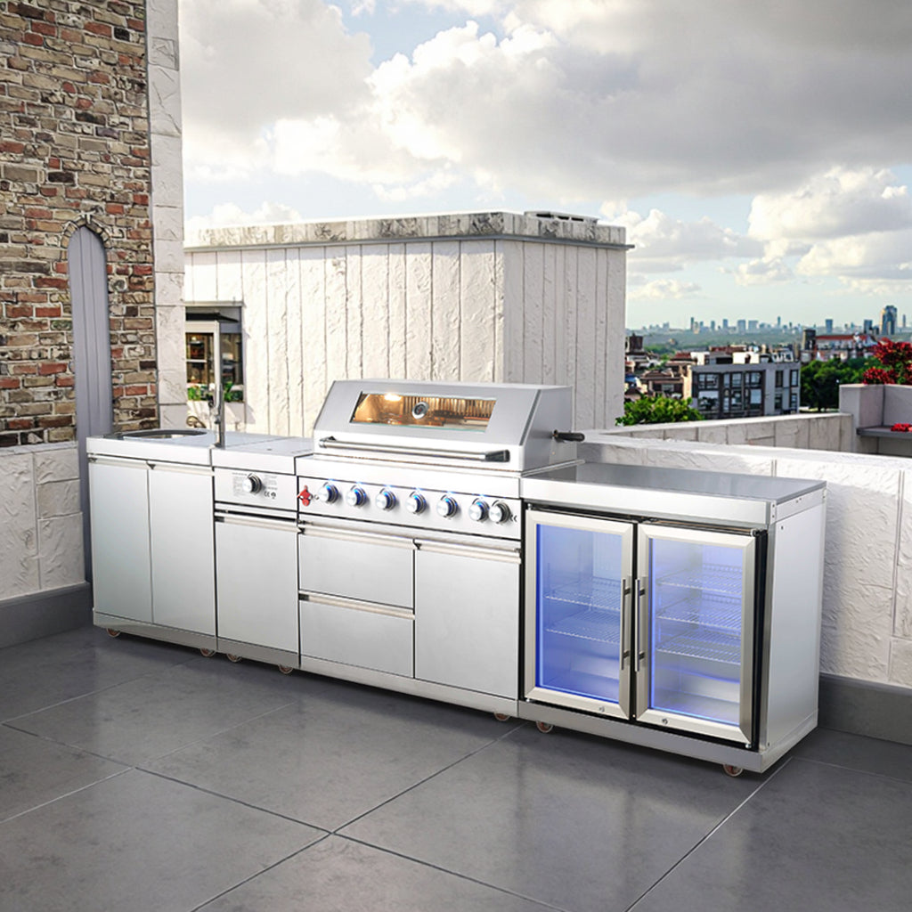 Cuisine Extérieure Inox Premium avec Barbecue Intégré