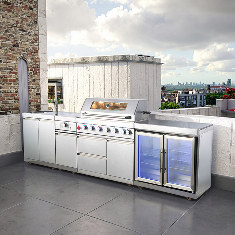 Cuisine Extérieure Inox Premium avec Barbecue Intégré