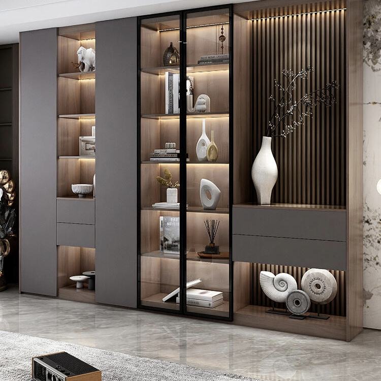 Bibliothèque Murale Modulaire Premium avec Éclairage LED