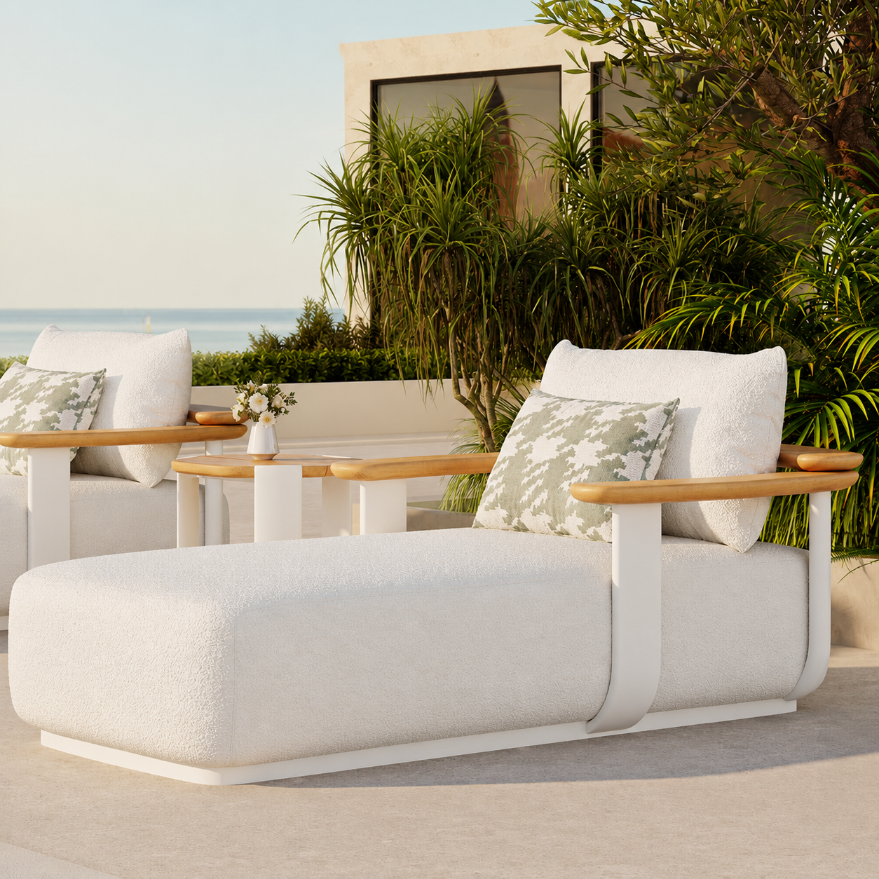 Chaise Longue Extérieure Premium en Aluminium - Lit de Repos Extérieur Luxe