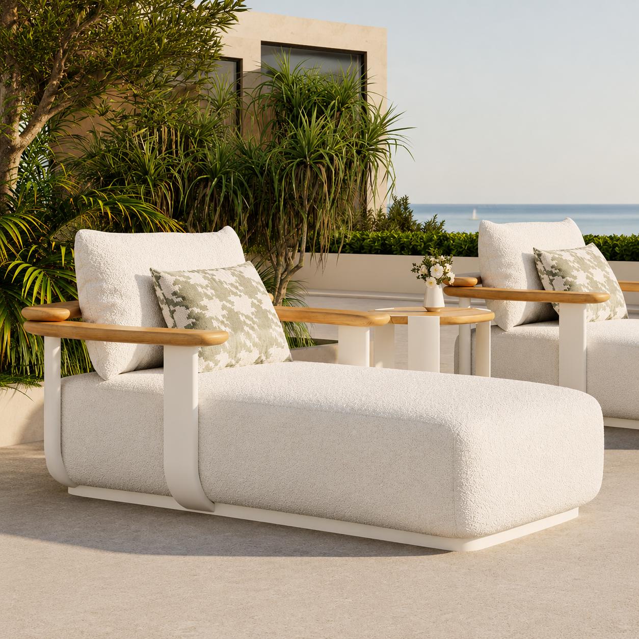 Chaise Longue Extérieure Premium en Aluminium - Lit de Repos Extérieur Luxe