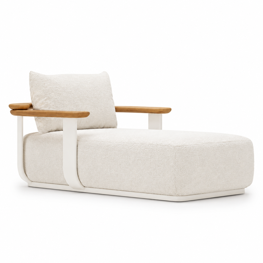 Chaise Longue Extérieure Premium en Aluminium - Lit de Repos Extérieur Luxe