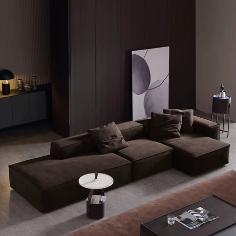 Canapé Modulaire d'Angle en Tissu, Forme en L