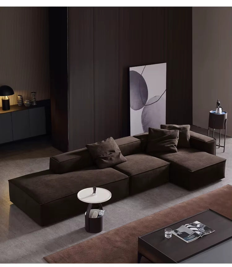 Canapé Modulaire d'Angle en Tissu, Forme en L