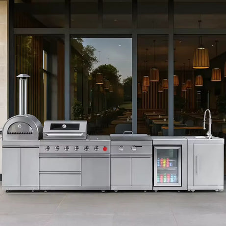 Cuisine Extérieure Inox Premium avec Barbecue Intégré