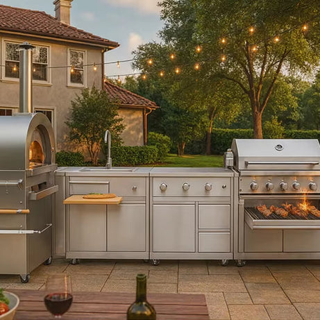 Cuisine Extérieure Inox Premium avec Barbecue Intégré