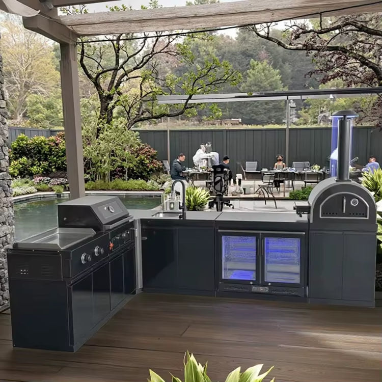 Cuisine Extérieure Inox Premium avec Barbecue Intégré