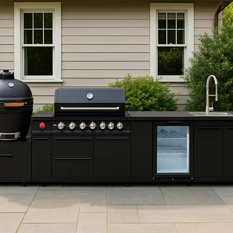 Cuisine Extérieure Inox Premium avec Barbecue Intégré