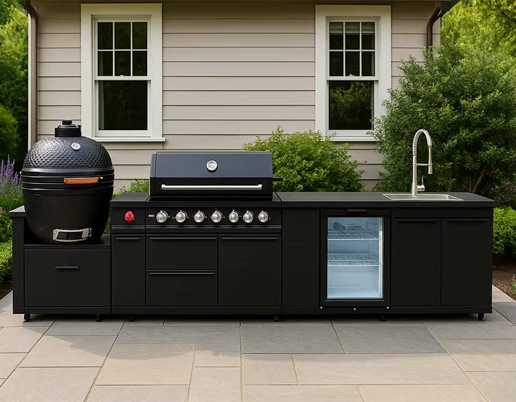 Cuisine Extérieure Inox Premium avec Barbecue Intégré