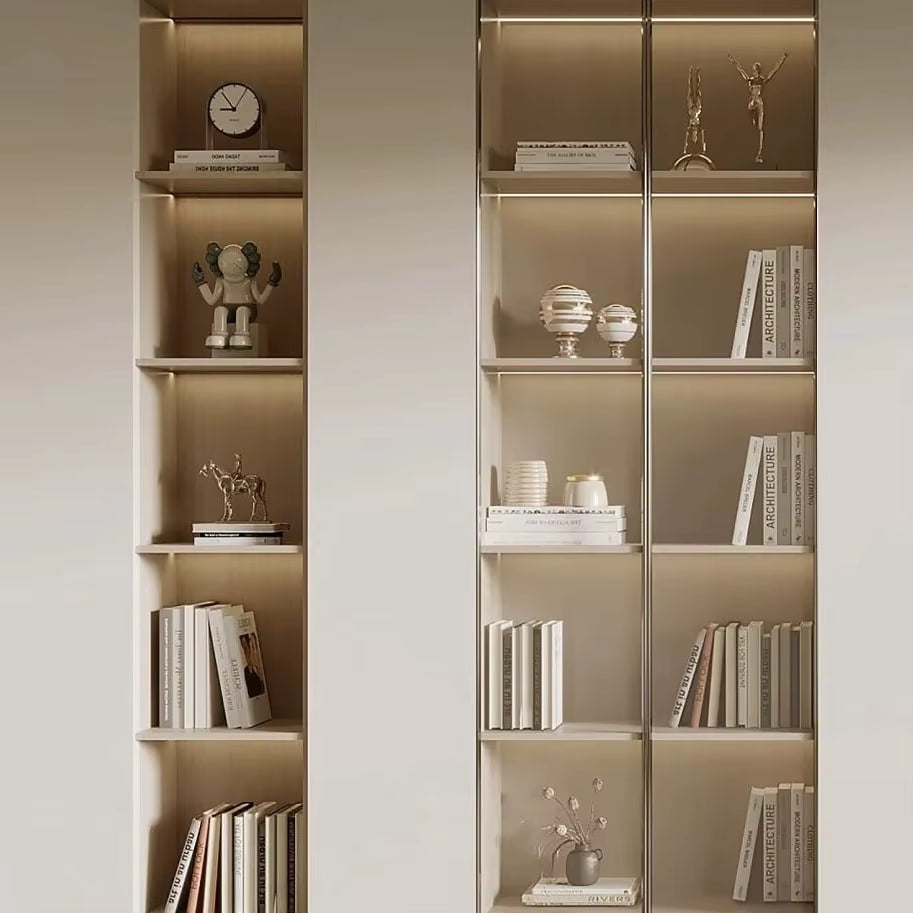 Bibliothèque Murale Modulaire Premium avec Éclairage LED