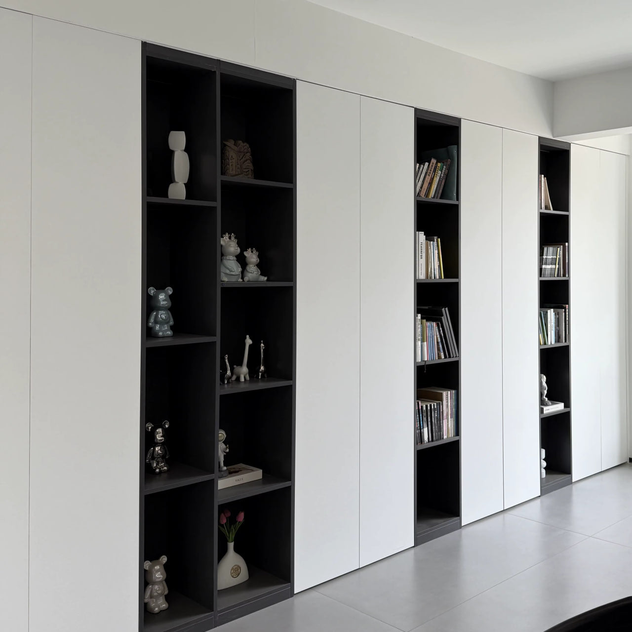Bibliothèque Murale Modulaire Premium avec Éclairage LED