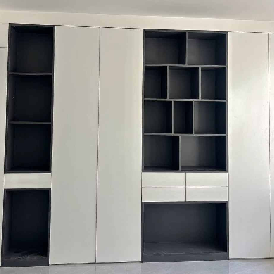 Bibliothèque Murale Modulaire Premium avec Éclairage LED